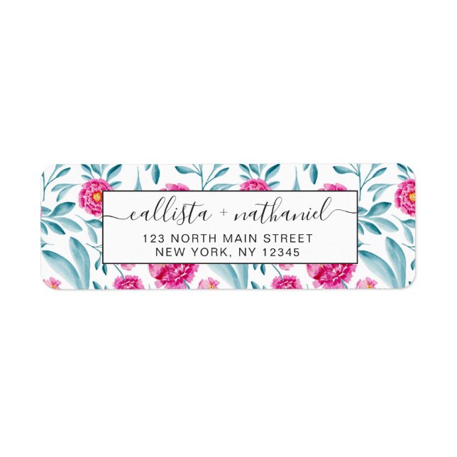 Hellrosa Aquamarines Watercolor Sommerblumenmuster (Vorne)