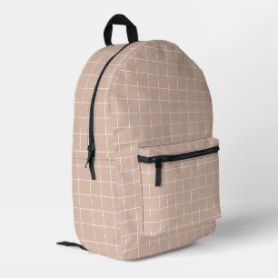 Hellrosa Ästhetisches Rastermuster Bedruckter Rucksack