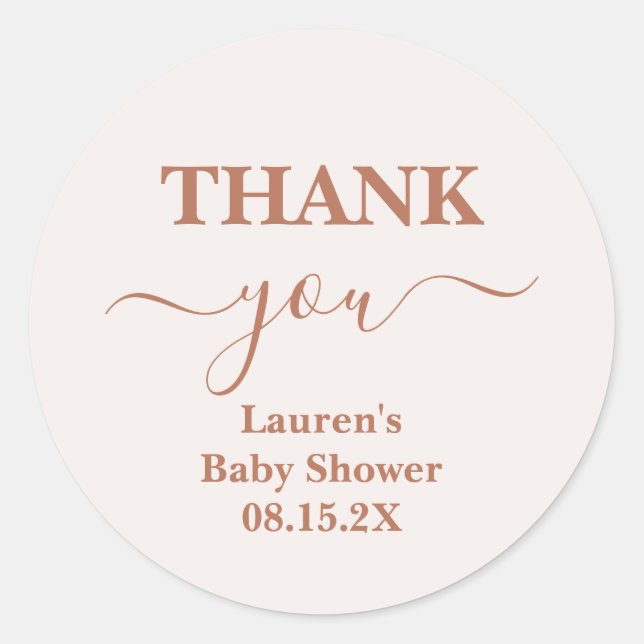 Hellrosa Babydusche Mädchen Klassische Rundsticker Runder Aufkleber (Vorderseite)