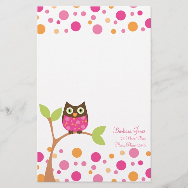 Hellrosa Babyschale Briefpapier (Vorderseite)