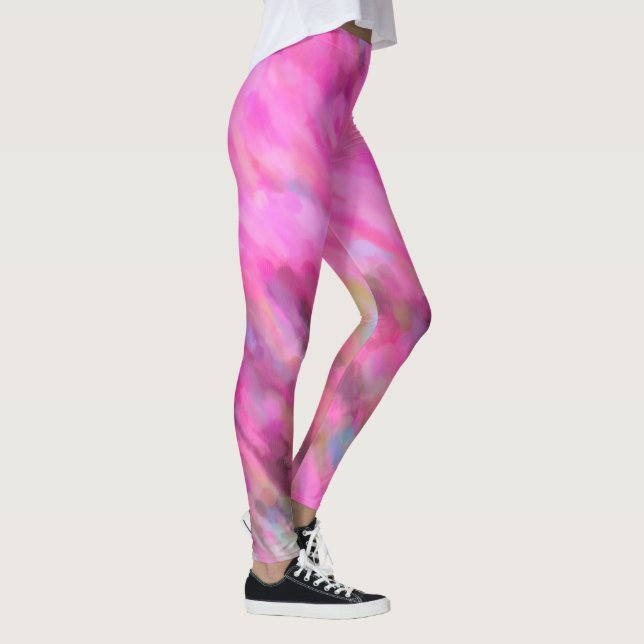 Hellrosa beeindruckende Kunst Leggings (Rechts)