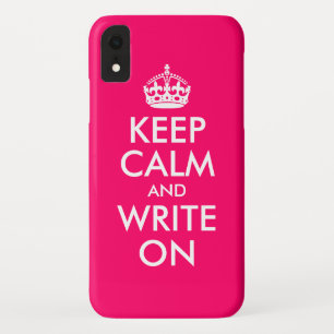Hellrosa Behalte Ruhe und schreiben iPhone XR Hülle