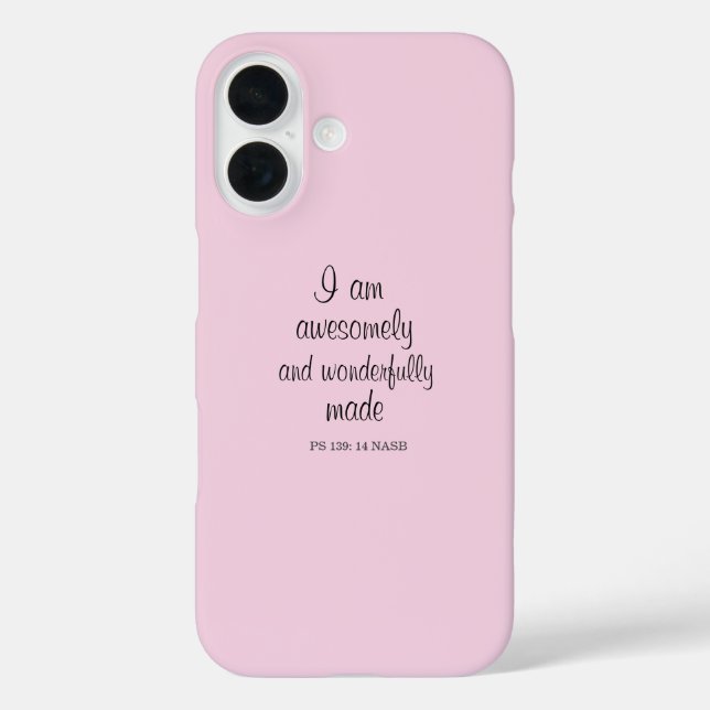 Hellrosa Bibelvers Positive Affirmation Case-Mate iPhone Hülle (Rückseite)