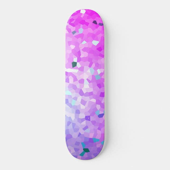Hellrosa Blaue Sparkle Shatter Skateboard (Vorderseite)