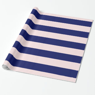 Hellrosa, blaue XL Streifen Muster V Geschenkpapier