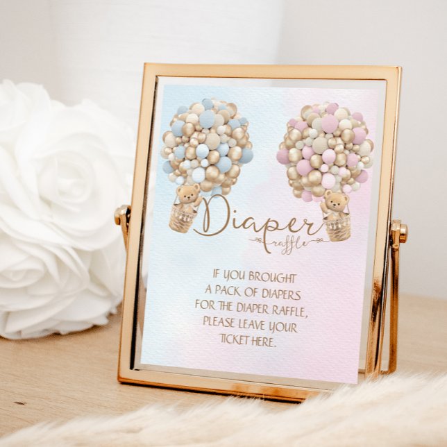 Hellrosa Blue Boy Girl Diaper Raffle Poster (Von Creator hochgeladen)