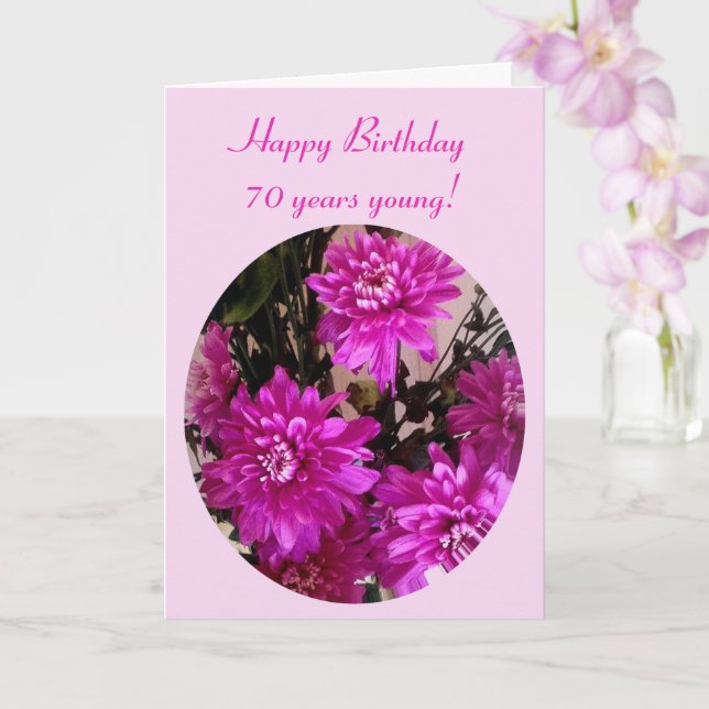 Hellrosa Blume Blumenalter Geburtstag Karte (Orchidee)