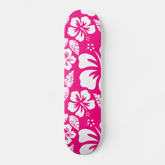 Hellrosa Blume des tropischen Hibiskus Skateboard (Vorderseite)