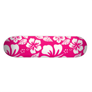 Hellrosa Blume des tropischen Hibiskus Skateboard