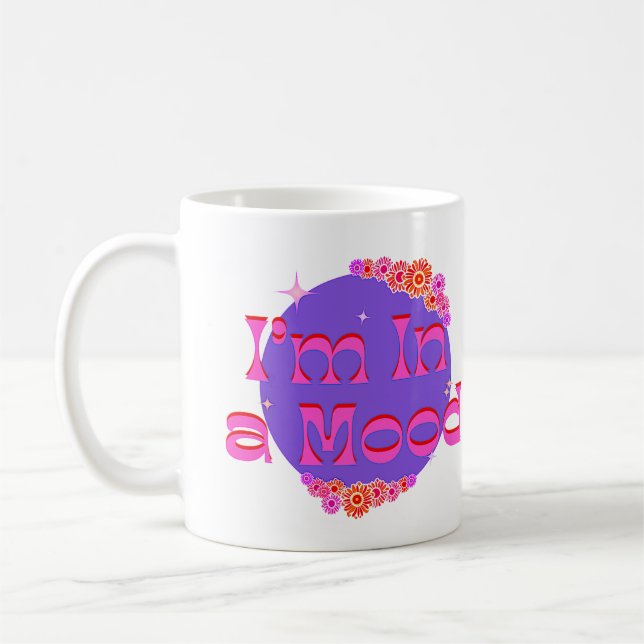 Hellrosa Blume Grafik Design Ich bin in einer Stim Kaffeetasse (Links)