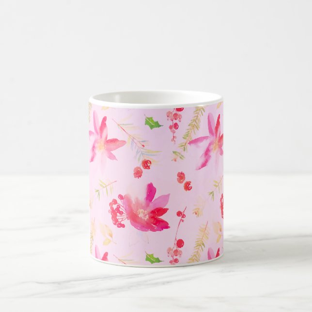 Hellrosa Blume Kaffeetasse (Mittel)