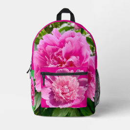 Hellrosa Blume Rucksack. Bedruckter Rucksack
