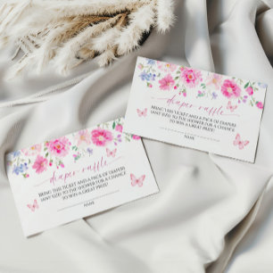 Hellrosa Blume Windeln Begleitkarte