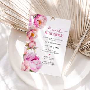 Hellrosa Blumenbrunch und Bridal Einladung