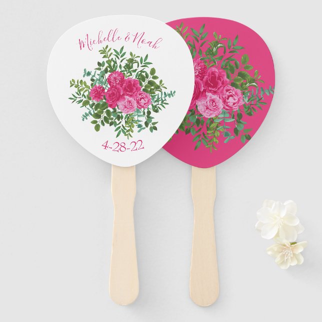 Hellrosa Blumenzehen Fächer (Vorne und Hinten)