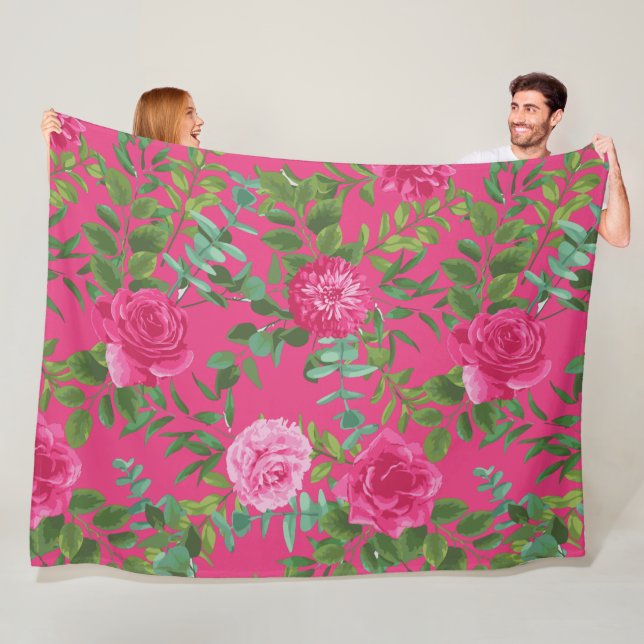 Hellrosa Blumenzehen Fleecedecke (Beispiel)
