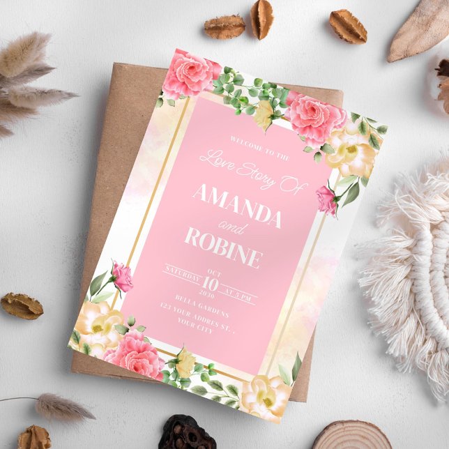 Hellrosa Blumenzwiebeleinladung Einladung (Von Creator hochgeladen)