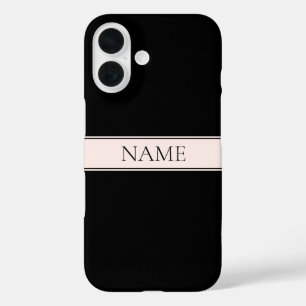 Hellrosa Blush-Streifen & Eleganter editierbarer T iPhone 16 Hülle