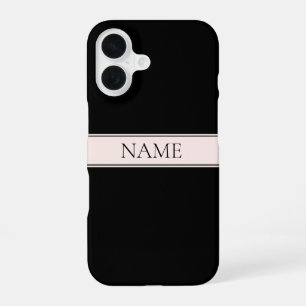 Hellrosa Blush-Streifen & Eleganter editierbarer T iPhone 16 Hülle