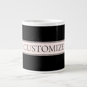 Hellrosa Blush-Streifen & Eleganter editierbarer T Jumbo-Tasse