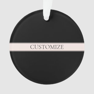 Hellrosa Blush-Streifen & Eleganter editierbarer T Ornament