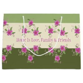 Hellrosa Blüte mit Grün Große Geschenktüte