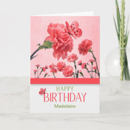 Hellrosa Carnation Garden Geburtstag Karte