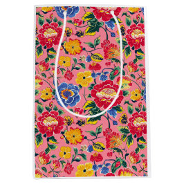 Hellrosa Chinoiserie Floral Mittlere Geschenktüte