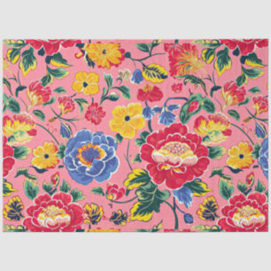 Hellrosa Chinoiserie Floral Seidenpapier