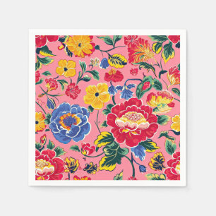 Hellrosa Chinoiserie Floral Serviette