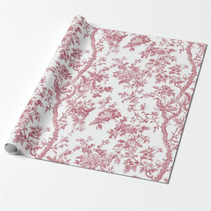 Hellrosa Chinoiserie-Reben-Toile-Gartenparty-Verpa Geschenkpapier