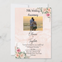 Hellrosa Creme florale Hochzeit Jahrestag