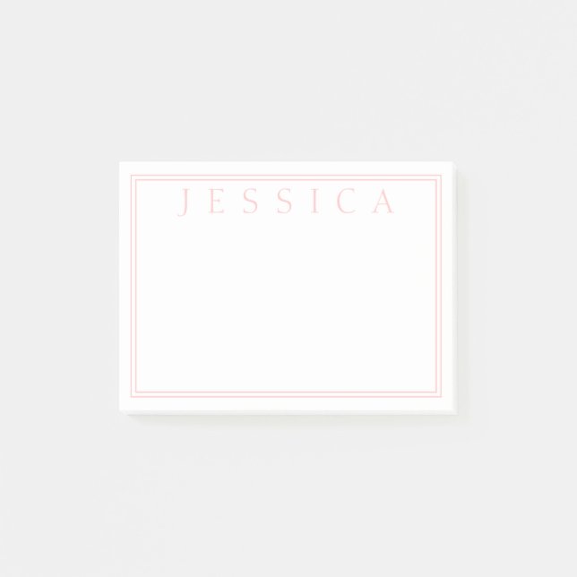 Hellrosa | Dein Name Post-it Klebezettel (Vorderseite)