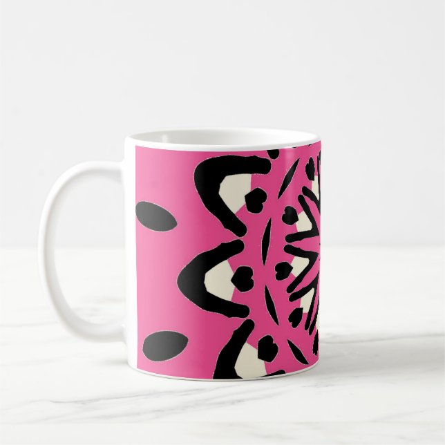 Hellrosa Design Abstrakte Kunstwerke Kaffee Tasse  (Links)