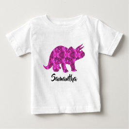 Hellrosa Dinosaurier Personalisiert Girl-Shirt Baby T-shirt