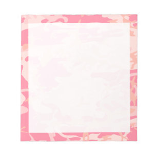Hellrosa, Dunkelrosa und Pfirsich Camo Tarnmuster Notizblock