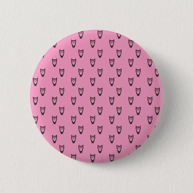 Hellrosa Eulenmuster Button (Vorderseite)