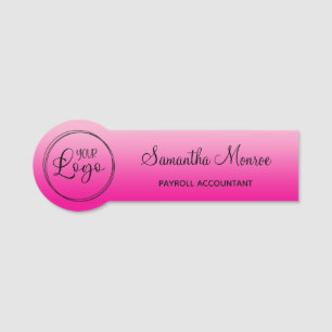 Hellrosa Farbverlauf-Logo-Name Titel Namensschild