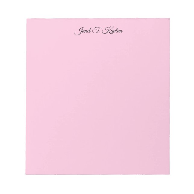 Hellrosa Feminine Elegante Schlicht Beruflich Notizblock (Vorderseite)