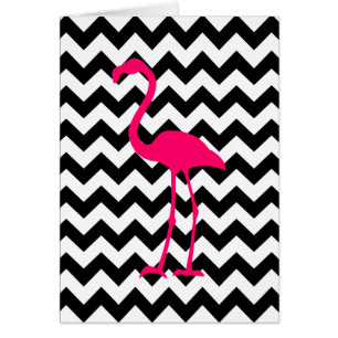 Hellrosa Flamingo Black und White Zigzag