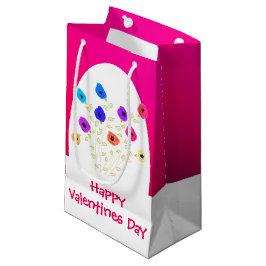 Hellrosa Flower Happy Valentines Gift Bag Kleine Geschenktüte