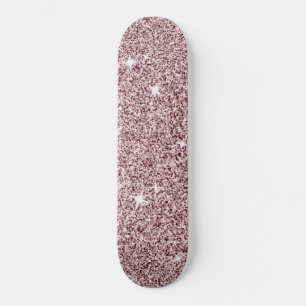 Hellrosa funkelnder Stern süßes Mädchen Glitter-Mu Skateboard