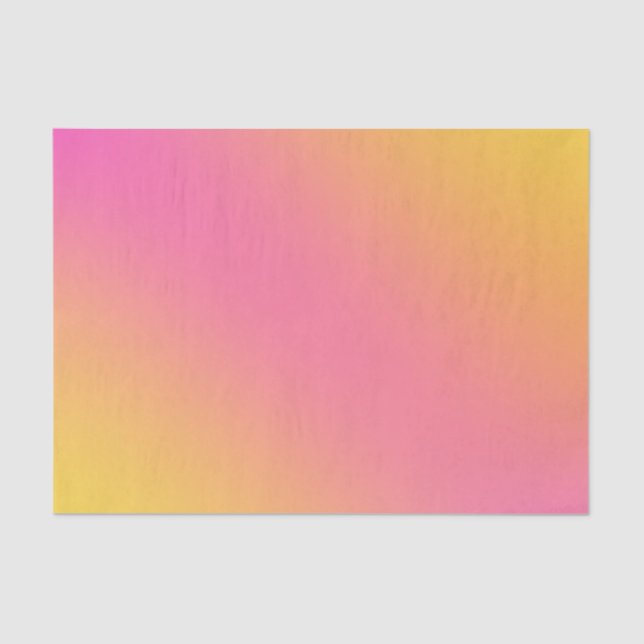 Hellrosa Gelbfarbener Chic Ombre Gradient Seidenpapier (Vorderseite)