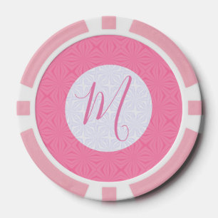 Hellrosa gewellte Quadrate personalisierter Anfang Pokerchips