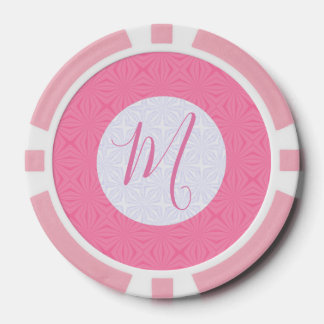 Hellrosa gewellte Quadrate personalisierter Anfang Pokerchips