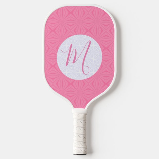 Hellrosa gewellte Quadrate Pickleball Schläger (Vorderseite)