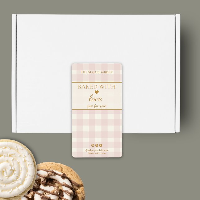 Hellrosa Gingham-Backform Mit Liebe gebacken  (Von Creator hochgeladen)