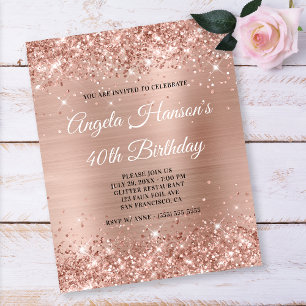 Hellrosa glänzender 40. Geburtstag-Flyer aus Papie Flyer