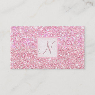 Hellrosa Glitter Chic Glam Glitzy Salon Spa Visitenkarte