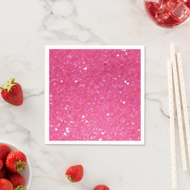 Hellrosa Glitzer Serviette (Beispiel)